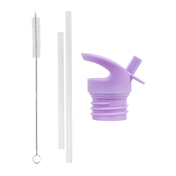 Lid, straw & brush set - Princesses
